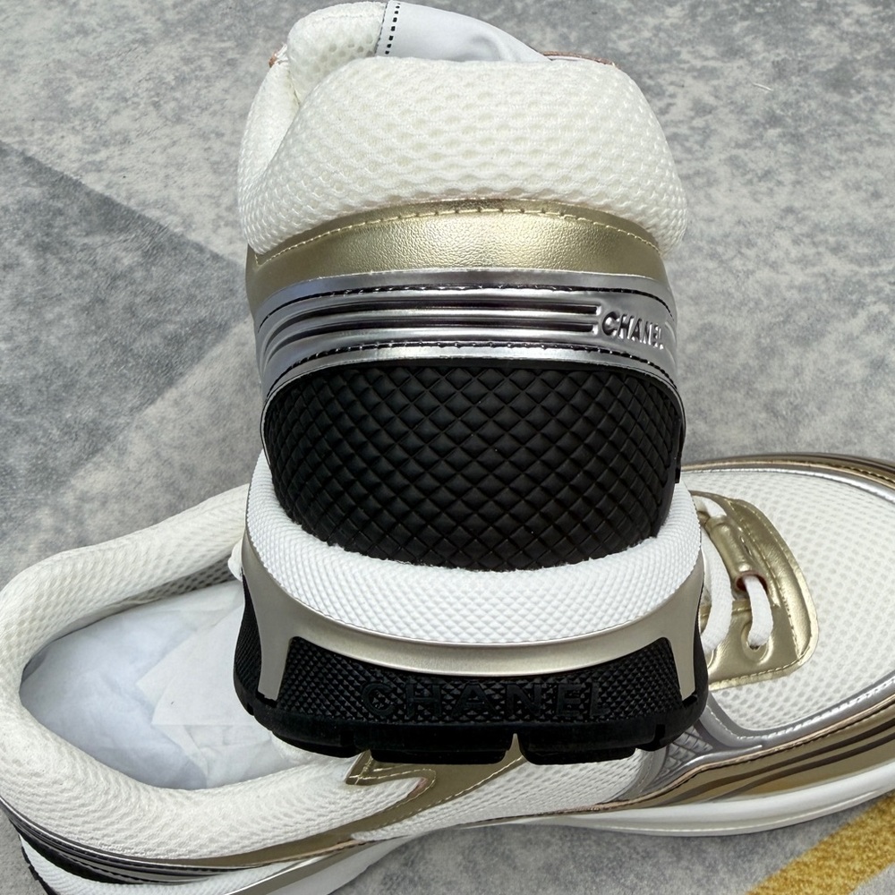 Chanel Women’s White & Gold Athletic Sneaker - Picture 5 of 10